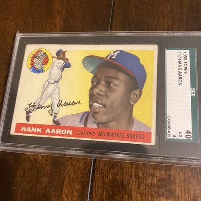 topps 47 HANK AARON 野球カード 1955 Topps HOF Hank Aaron 47 SGC 3 VG | eBay