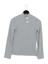 Tommy Jeans Women's Hoodie XS Grey Polyester with Viscose, Elastane Pullover