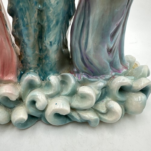 1940's Porcelain FLAPPER GIRL Trio In The Waves Hand Painted Art Deco Style RARE - Picture 20 of 24
