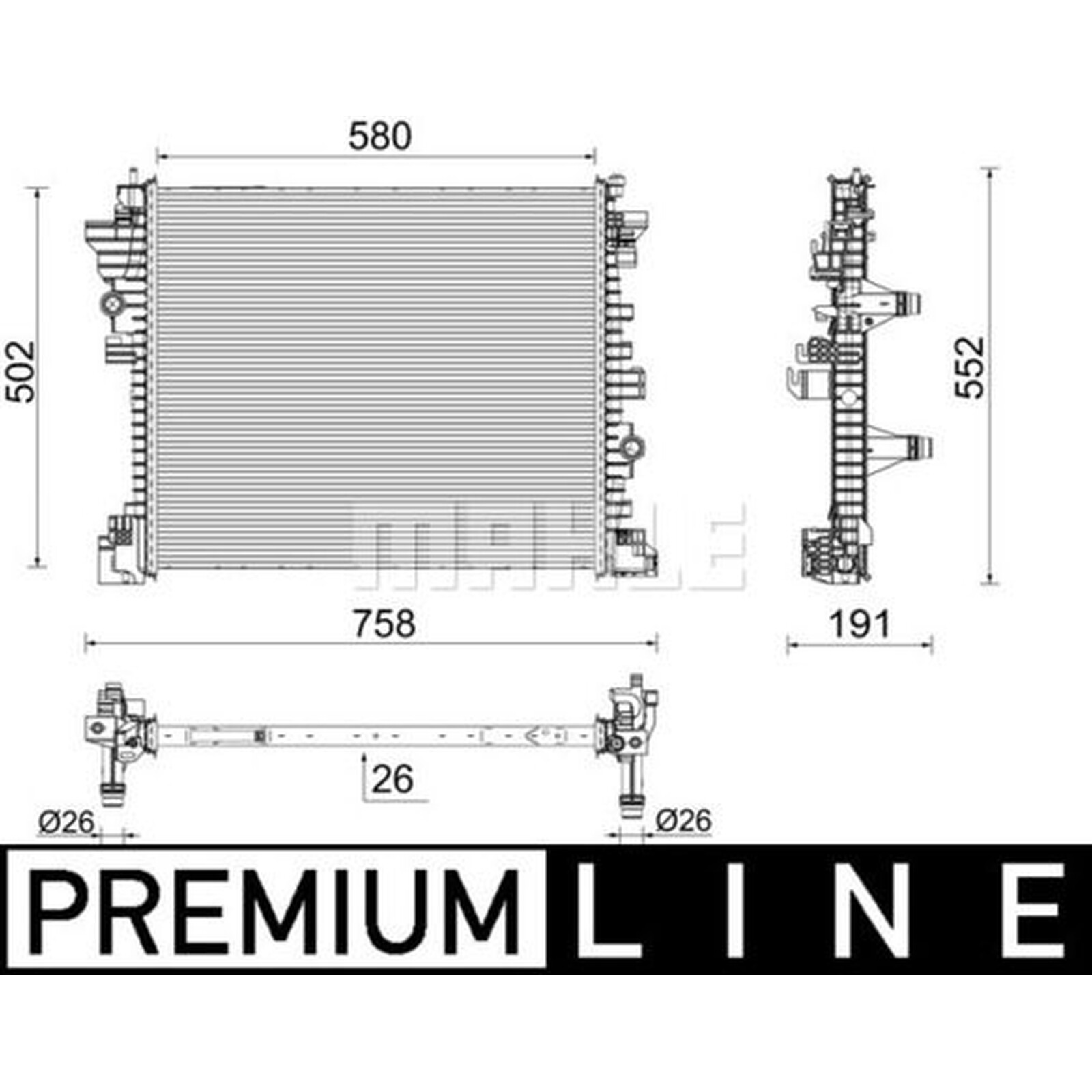 Mahle Radiator CR2598000P - OE Quality To Fit Alfa Romeo Giulia 2.0