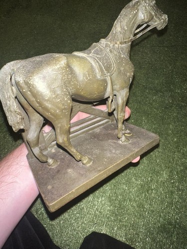 BRADLEY HUBBARD HORSE BRONZE CAST IRON BOOKENDS DOORSTOP COWBOY - Picture 14 of 19