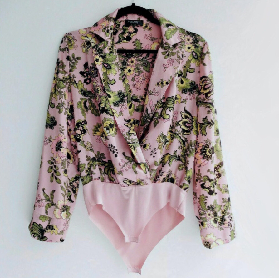 AUTHENTIC Zara Floral Bodysuit Gem