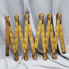 Vintage 72 Inch Folding Wooden Ruler Made In USA Oil Joints Wood Zigzag