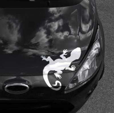 Auto Aufkleber Gecko Geckoaufkleber Gecco Gekko niedlich süß schwarz weiß gold