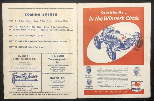 1954 Carrell Speedway Gardena AAA NASCAR STOCK CAR RACE NATIONAL CHAMPIONSHIP VG - Picture 10 of 10