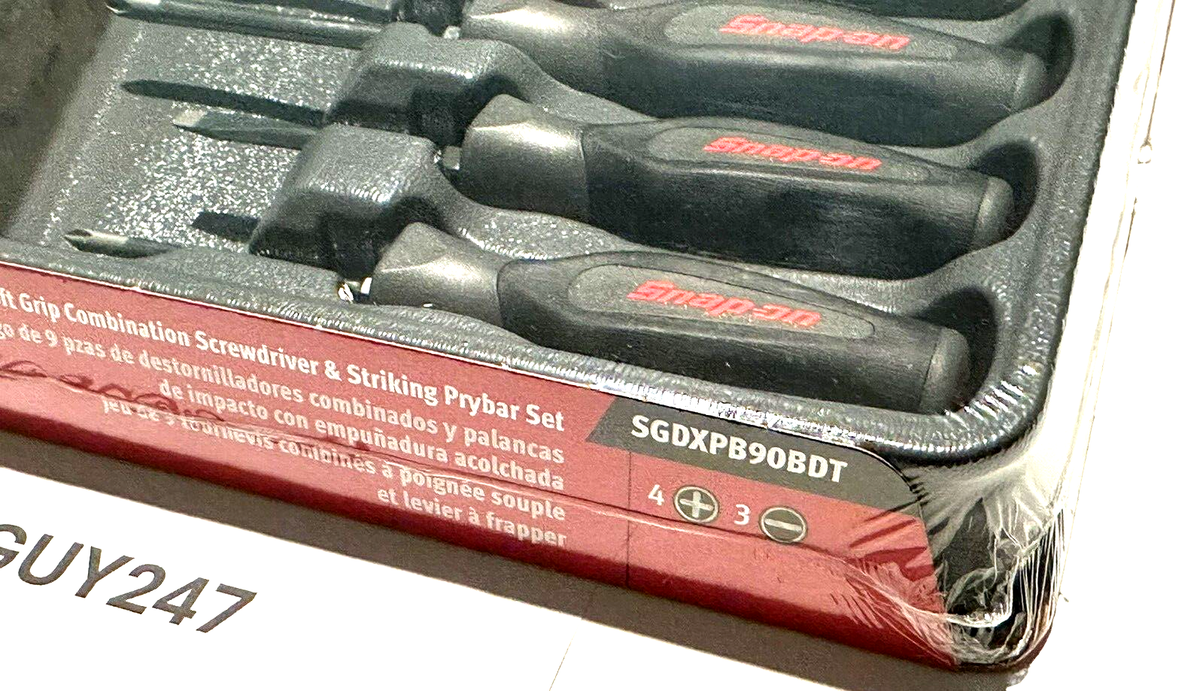 SNAPON TOOL SGDXPB90B DT 9Pc DK GREY Soft Grip Screwdriver