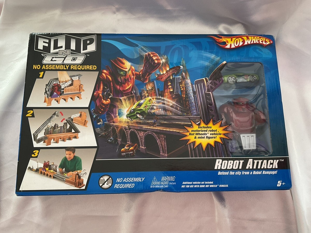 HOT WHEELS Flip-N-Go ROBOT ATTACK Playset #K4322 NEW | eBay