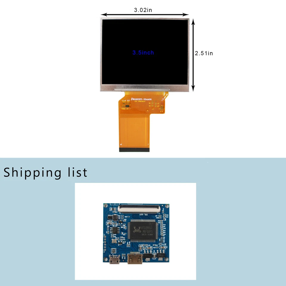 Pantalla LCD de 3,5 pulgadas 640X480 con placa Mini HD 5VC alimentación sin OSD6 Foto 4 de 4