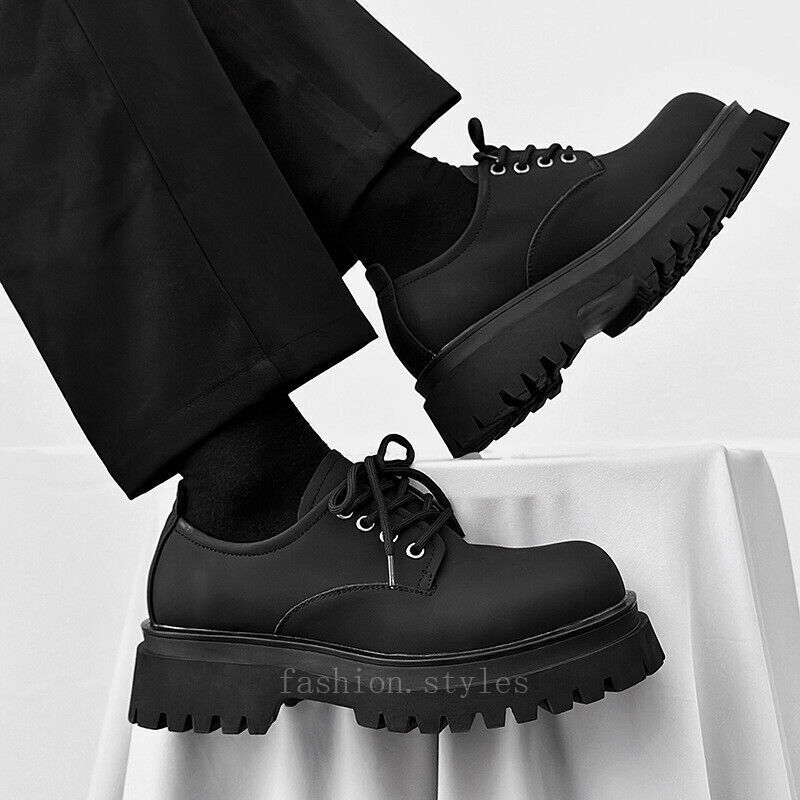 SAOLA Scarpe derby punk suola spessa uomo casual gotiche eleganti Oxford nere stringate taglia