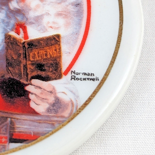 Advertising Christmas Ornament J C Penney Norman Rockwell Flat Santa Porcelain - Picture 4 of 6