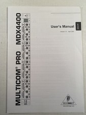 Behringer Multicom Pro MDX4400 Original User's Manual