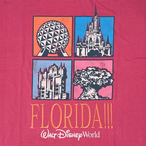 Disney Parks T-Shirt 2025 WDW Florida Eras Style Four Parks Pink Adult S-XL New - Picture 26 of 36