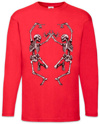 Dancing Skeletons Langarm T-Shirt Skull Skeleton Grim Reaper Fun Dance