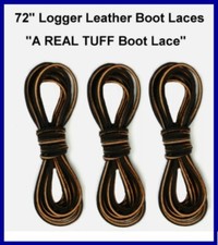 Boot Laces 72" x 9/64" 3 prs. Dark Brown Leather Welders Real TUFF Made in USA