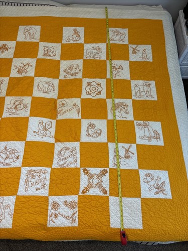 Familienalbum Quilt bestickt Tage Monat Windmühle niederländische skandinavische Tiere - Bild 6 von 24