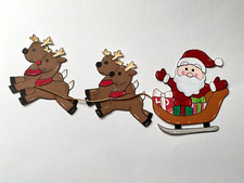 Santa Reindeer Sleigh Christmas Paper Piecing Scrapbook sheller29 