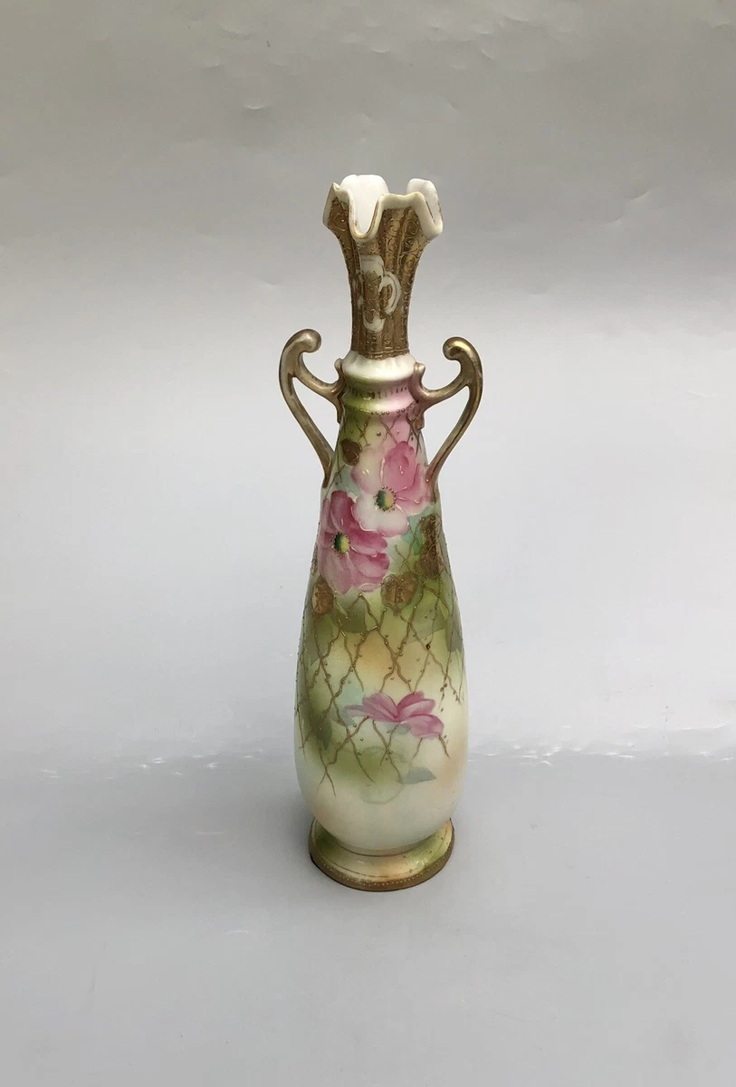 花瓶 彩釉 陶磁 瓷器  青釉 時代 飯沼耕市 / 色彩碧釉 一輪挿し / shiki01_ichi02 / 口径約 φ1.9cm