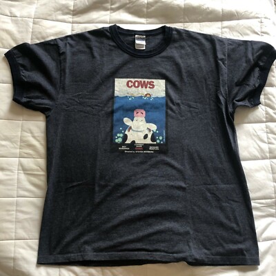 T-shirt Vintage Parodie Des Mâchoires - Vaches PEI Ice Cream - Taille XL Noir