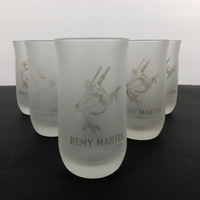 Remy Martin Fine Champagne Cognac Frosted Glasses 4-1/2'' Advertising Glass
