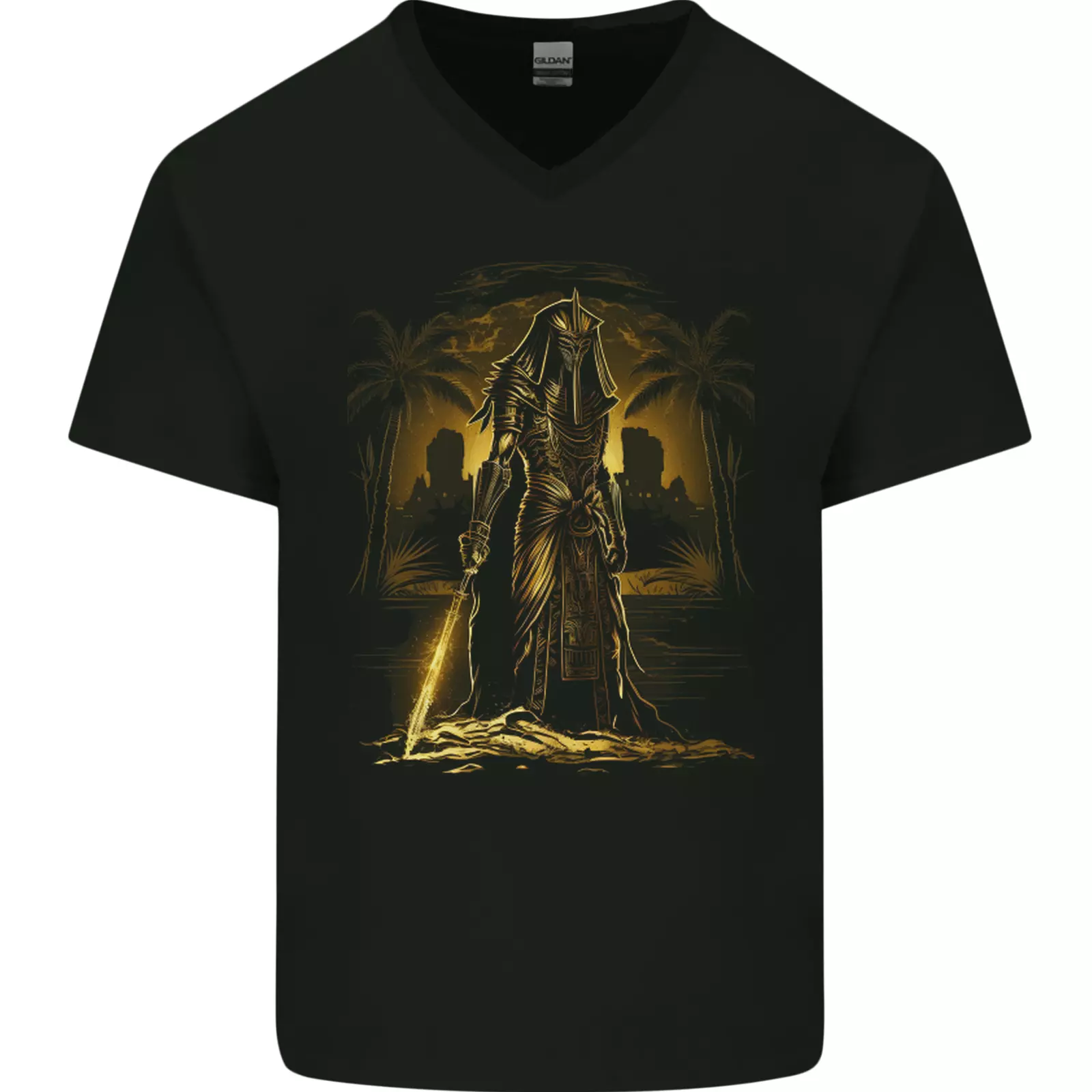 Supreme Pharoah of Death Fantasy Mens V Neck Cotton T Shirt