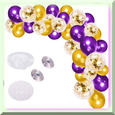 Burgunder-Gold Geburtstag Ballon Garland Kit – Inkl. Banner, Lametta & über 90 Ballons