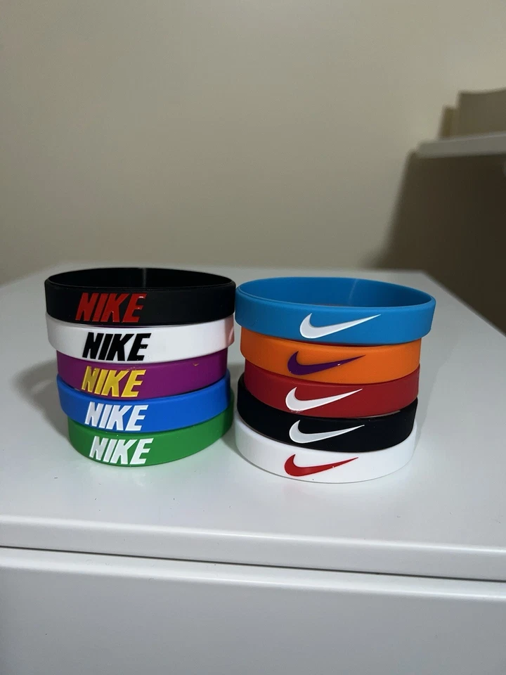 10 Pack of Nike Silicone Wristband Bracelets (All Colors) - Image 2 of 2
