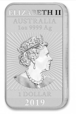 2019 AUSTRALIA DRAGON 1 oz .9999 Fine Silver Rectangle .999 Bar