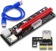 1 GPU Riser Extender Adapter Card Board Cable PCI-E 1x to 16x Powered USB3.0
