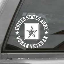 UNITED STATES ARMY WOMAN VETERAN Vinyl Window Decal Sticker