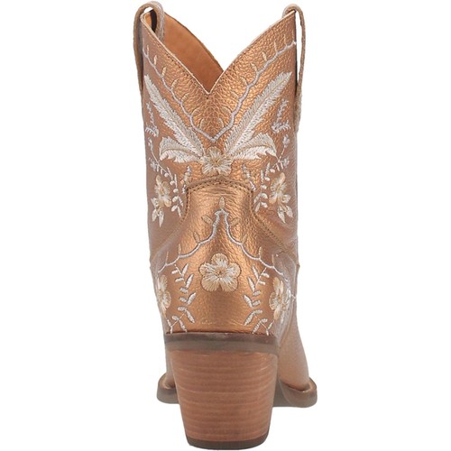 Dingo Ladies Primrose Floral Embroidery Bronze Boots DI748-YE7 - Picture 3 of 5