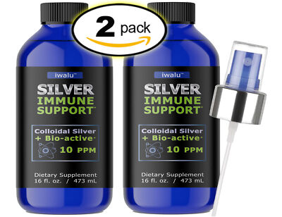 Antivírico El Spray Mejor PLATA COLIDORA Antibacteriano El Spray 16 oz X2