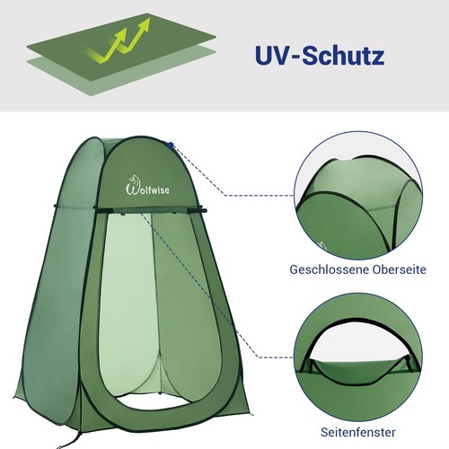 Pop-Up Duschzelt Toilettenzelt Umkleidezelt Tragbar Camping Duschkabine WC Ze... - Bild 2 von 7