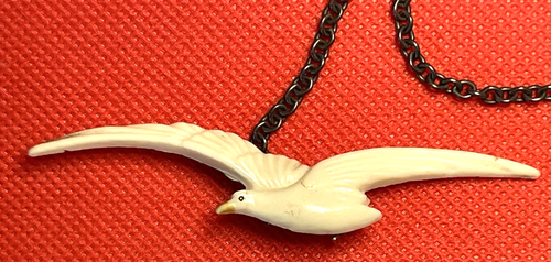 Seagulls Art Deco Style Double Brooch with Chain - Picture 7 of 11