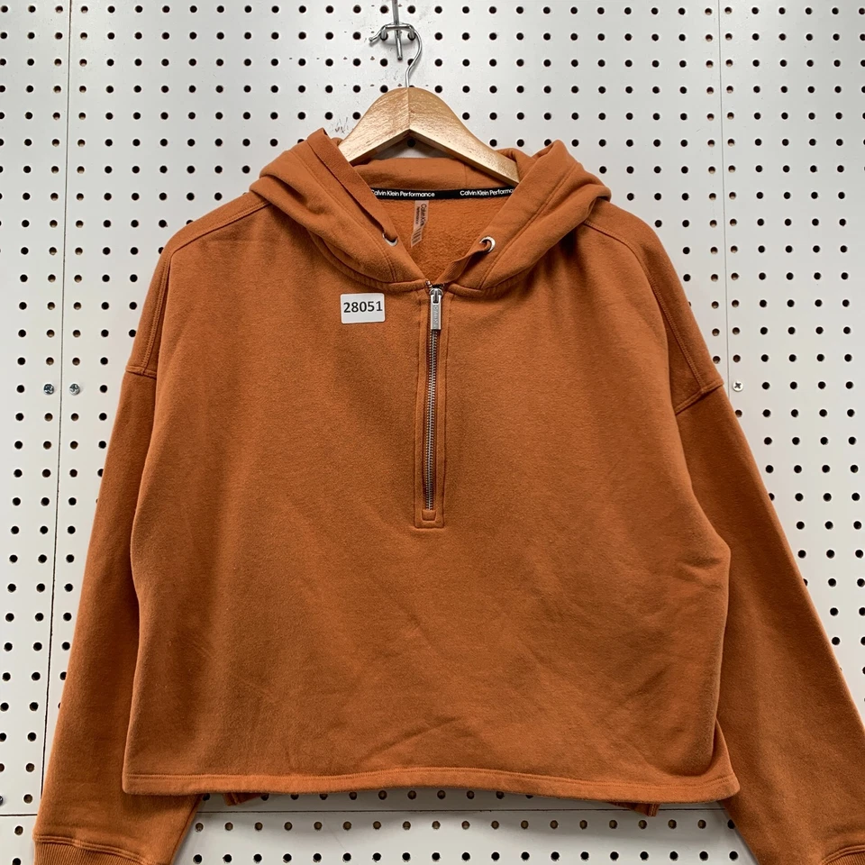 Sudadera con Capucha Calvin Klein Performance Cremallera Corta Naranja Óxido Para Mujer L 24x19 Foto 2 de 4