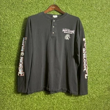 Vintage Biker Shirt Mens Large Iron Horse Saloon Rock Y2K