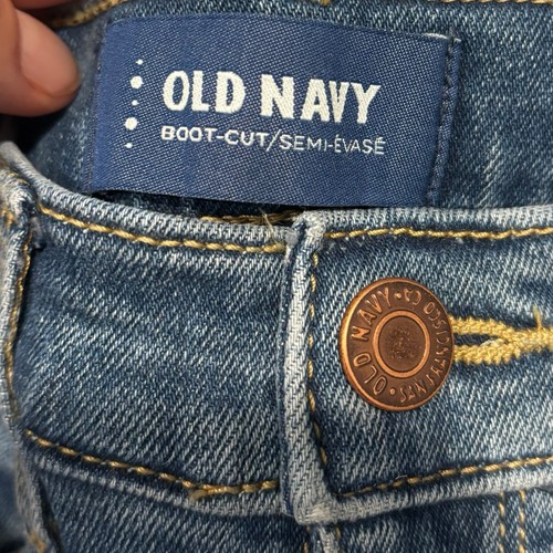 Old Navy Mädchen Boot Cut Jeans Größe 7 Used-Look ausgefranster Saum Neu mit Etikett - Bild 5 von 8