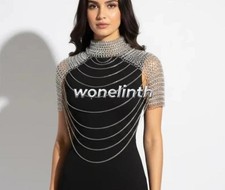 Medieval Aluminum Chainmail Shoulder Armor Top Handmade Cosplay Festival Jewelry