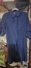 Old Navy Womans Navy Blue Button Up Dress Size Medium 