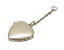 925 Sterling Silver  Vintage Erica Etched Name Love Heart Photo Pocket  TR3099