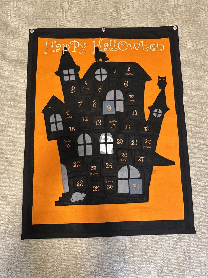 Pottery Barn Kids Advent Halloween countdown Calendar Spooky Mansion 42x32 - Image 2 of 4
