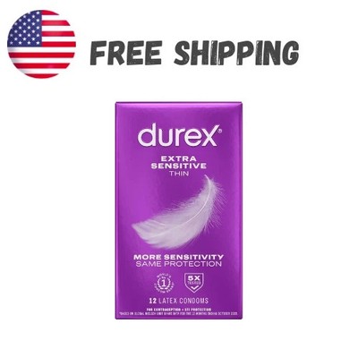 Durex Extra Sensitive Lubricated Ultra Thin Premium Condoms 12 Count