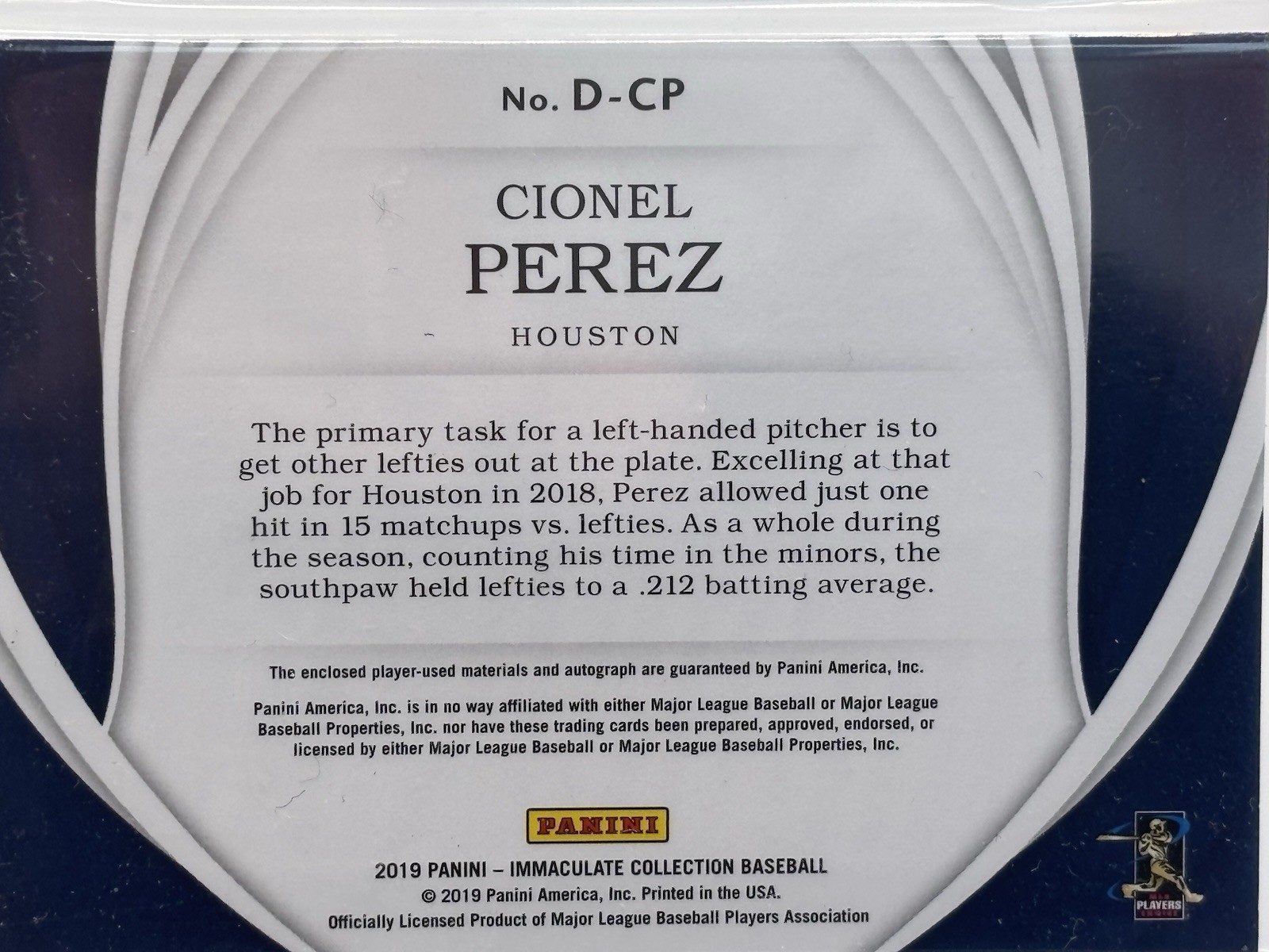 2019 Panini Immaculate Cionel Perez RPA Auto Patch /99 RC Astros Game Worn MLB view 10