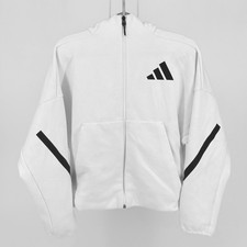 Adidas Z.N.E. White Woven Hooded Track Top Sweatshirt/Jacket Size Medium
