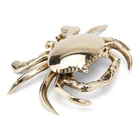 18x13x4cm ashtray - crab brass gold solid lid Aschenbercher maritime