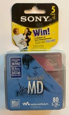 SONY Recordable MiniDiscs - MDW80 - 5 Pack - NEW