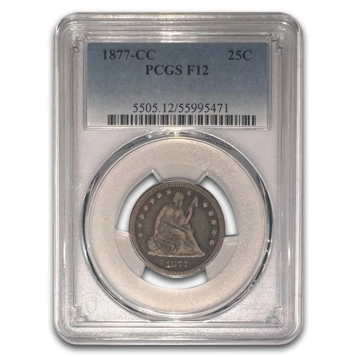 1877-CC Liberty Seated Quarter Fine-12 PCGS