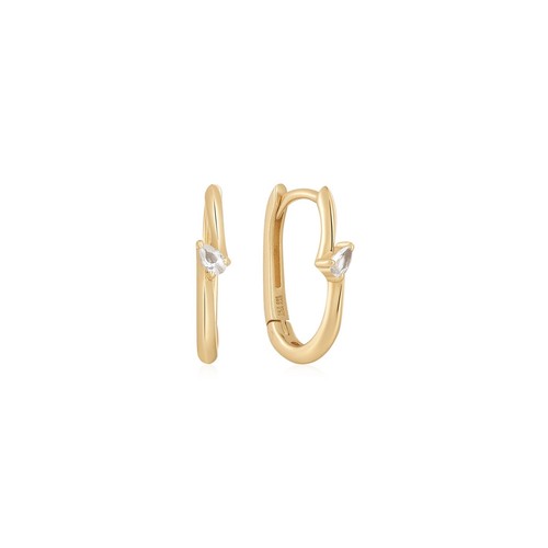 Ania Haie 14kt Gold White Sapphire Oval Earrings - Picture 1 of 3