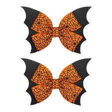 Halloween Hair Clips 4         Bat Hair Bows Spider Web Bow Clip for Girls Wome...