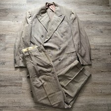 1950s Double Breasted Men  s Suit Tan True Vintage