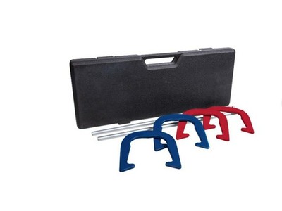 Professional Horseshoe Set with Case 4 Shoes 2 Poles Outdoor Backyard Game